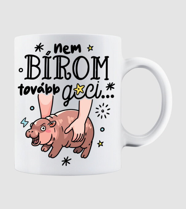 Nem bírom tovább gci Moo-Deng minta fehér pólón