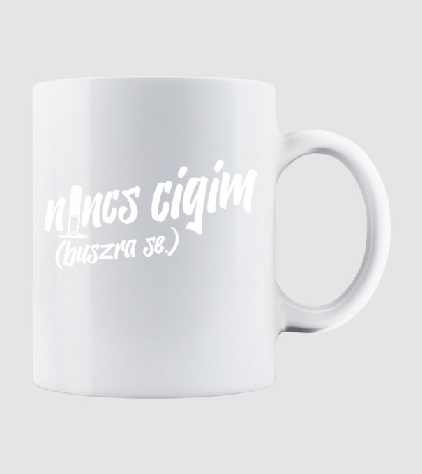 Nincs cigim fekete fekete minta fehér pólón