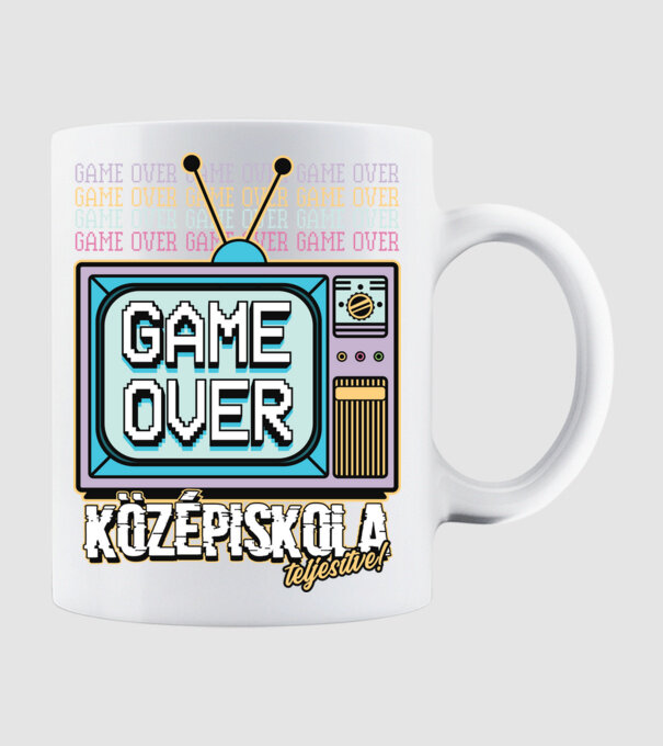 Retro ballagás középiskola teljesítve minta fehér pólón