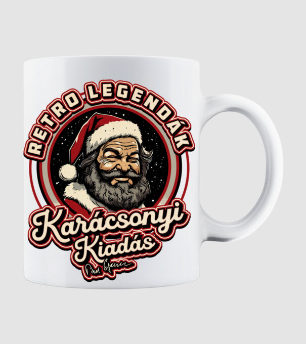 Retro Legenda Karácsony Bud Spencer textured minta fehér pólón