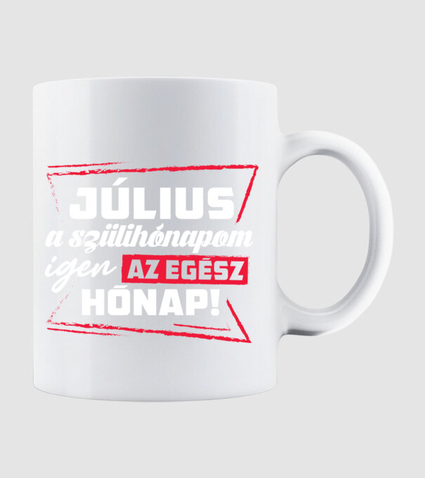 Szülihónapom Júlus minta fehér pólón