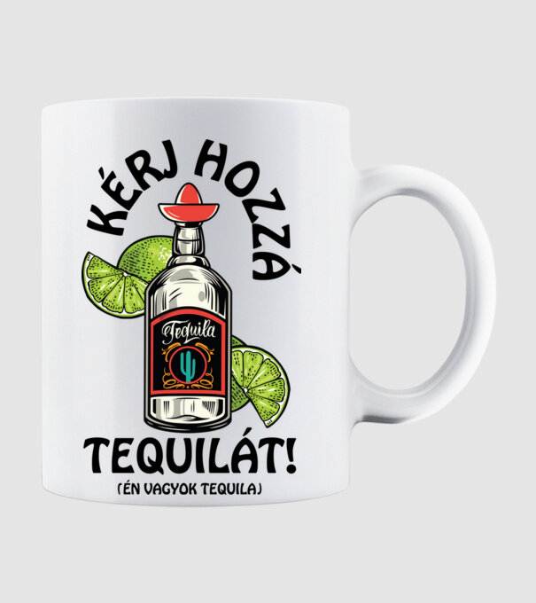 Tequila és citrom tequila fekete minta fehér pólón