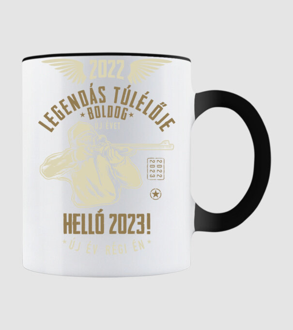 2022 túlélő minta fekete pólón