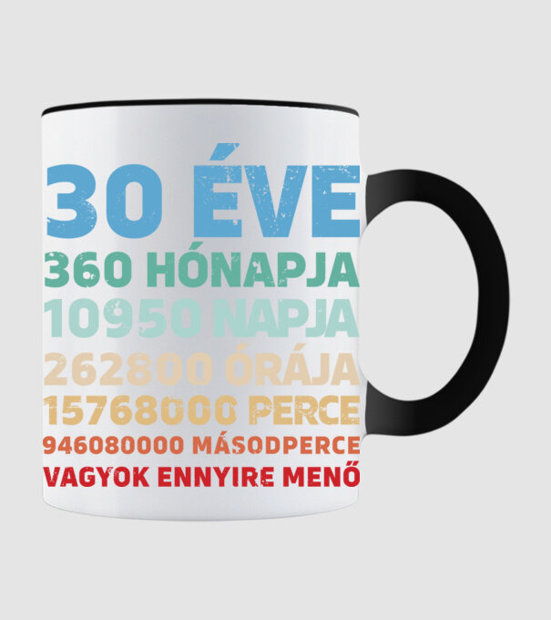 30 éve vagyok ennyire menő minta fekete pólón