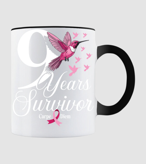 9 years survivor minta fekete pólón