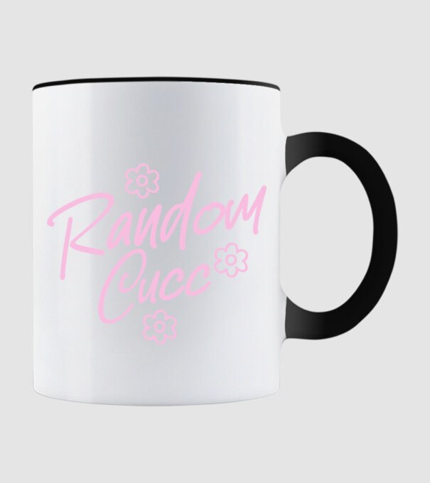 Anyák napi vászontáska random cucc pink minta fekete pólón