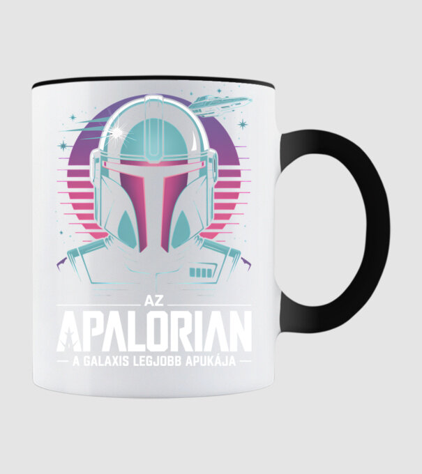 Apalorian a Galaxis legjobb Apukája minta fekete pólón