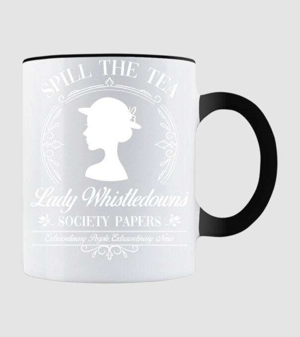 Bridgertonok Lady Whistledown minta fekete pólón