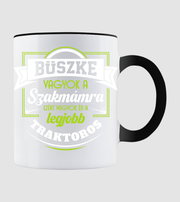 Büszke vagyok a szakmámra Traktoros minta fekete pólón