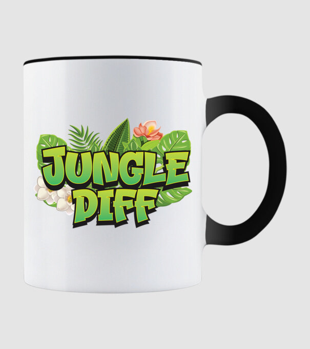 GAMER jungle diff minta fekete pólón