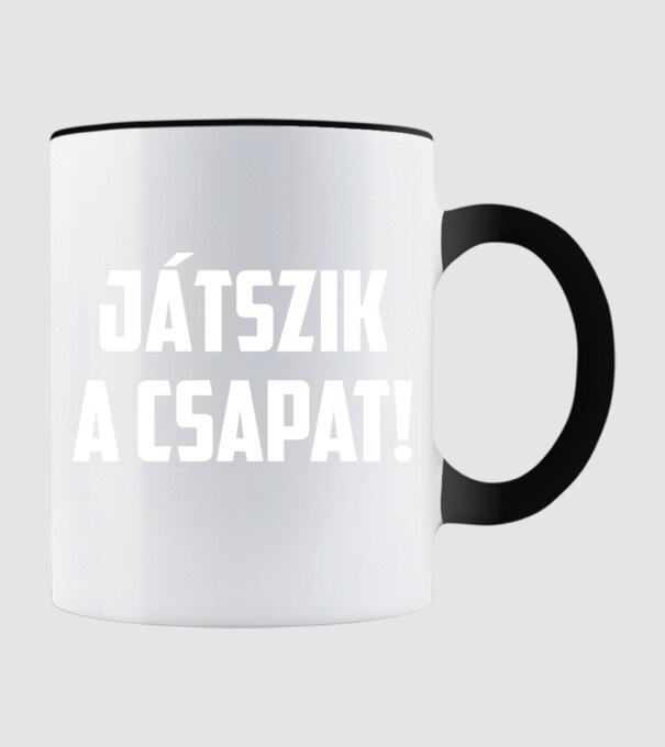 Játszik a csapat Szurkolói póló minta fekete pólón