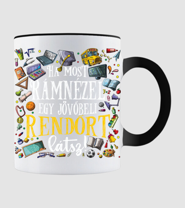 Jövőbeli rendőr minta fekete pólón