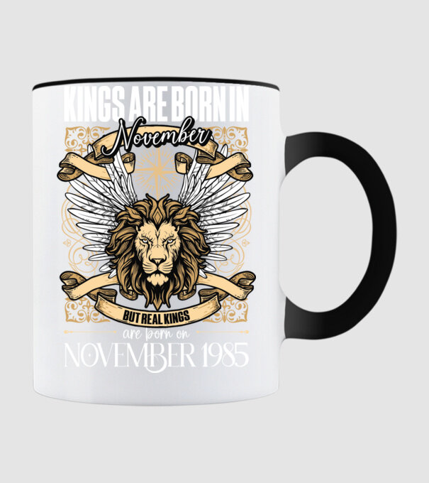 KINGS ARE BORN 1985 - NOVEMBER minta fekete pólón