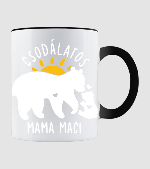 Mama maci minta fekete pólón