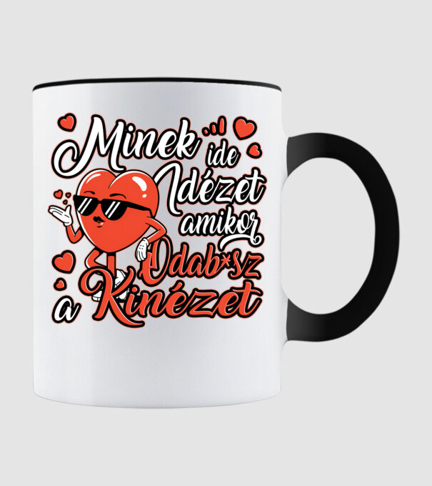 Minek ide idézet sexy szív minta fekete pólón