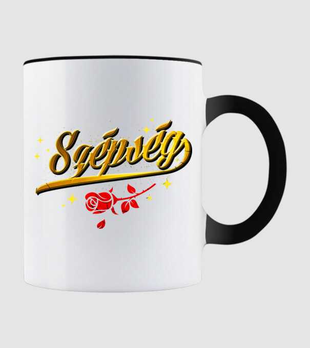 Szépség és a Szörny páros Szépség minta fekete pólón
