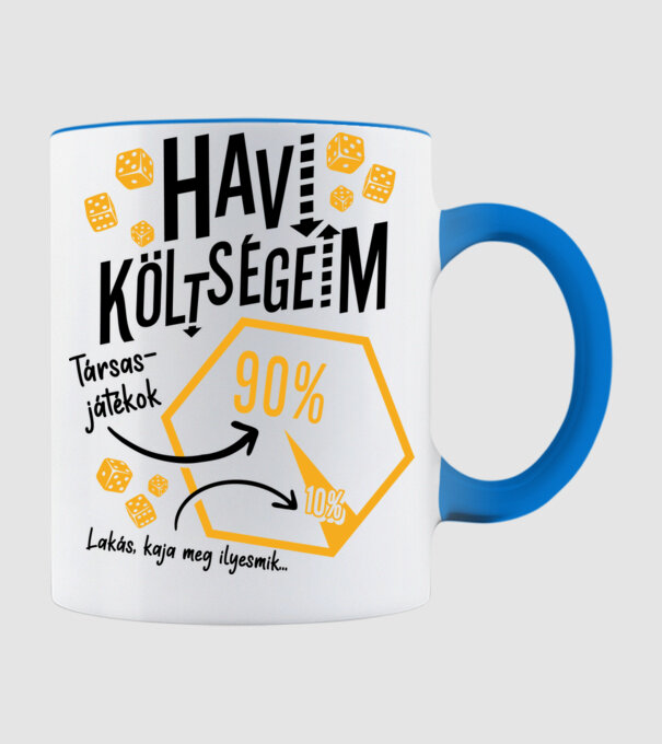 Havi költségeim feketére minta világoskék pólón