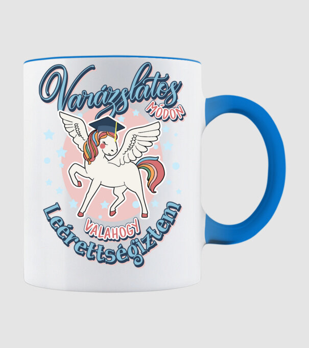 Varázslatos érettségi Pegazus minta világoskék pólón