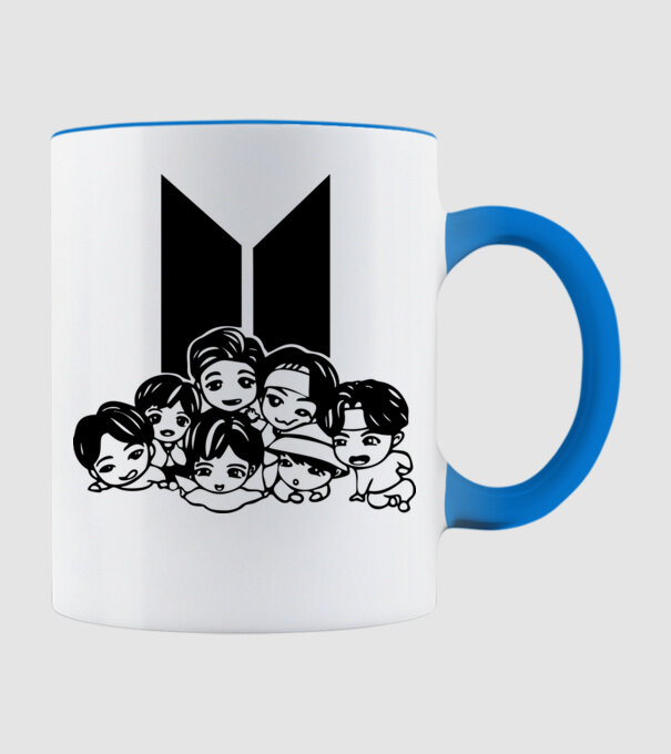 BTS CHIBI minta világoskék pólón