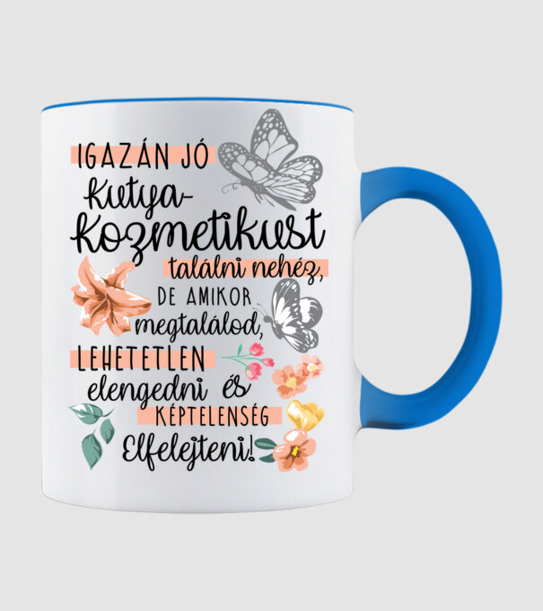 Felejthetetlen kutyakozmetikus minta világoskék pólón