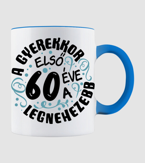 Gyerekkor 60 éves minta világoskék pólón