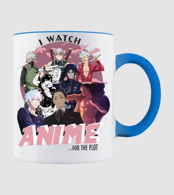 I watch Anime for the plot-Naruto-Balance Unlimited-Jujutsu Kaisen-Seven Deadly Sins-Attack On Titan-2 minta világoskék pólón