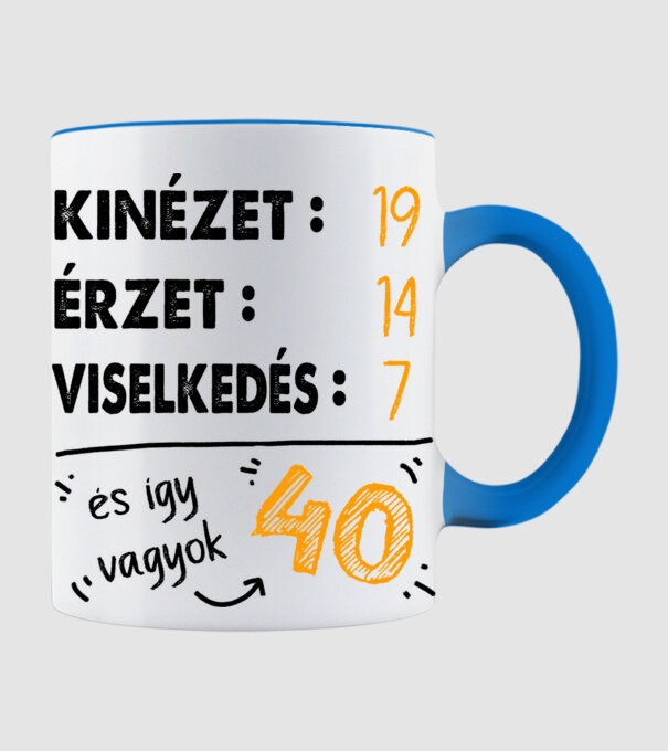 Kinézet, Érzet, Viselkedés 40 - Fehér alap minta világoskék pólón