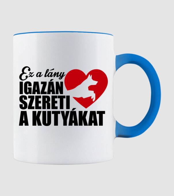 Kutyás lány minta világoskék pólón