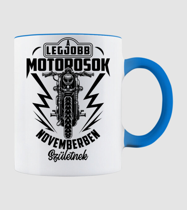 Legjobb motorosok NOVEMBER minta világoskék pólón
