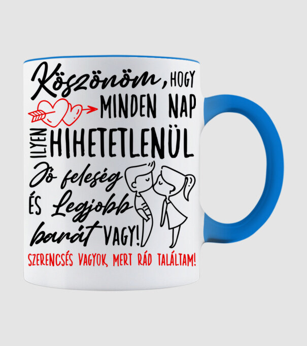 Szerencsés vagyok minta világoskék pólón