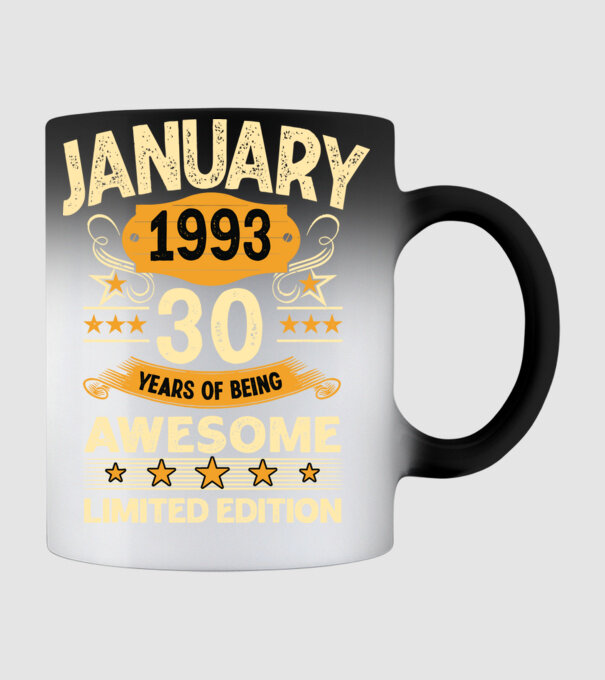 January 1993 30 years of being limited edition minta fekete pólón