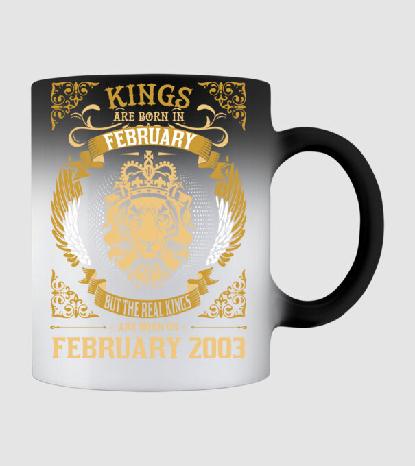 Oroszlános szülinapos 2003 FEBRUÁR minta fekete pólón