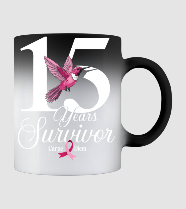 15 years survivor minta fekete pólón