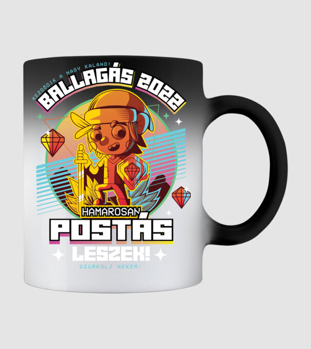 Arcade Jövőbeli szakmás postás minta fekete pólón
