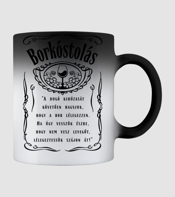 borkóstolás minta fekete pólón