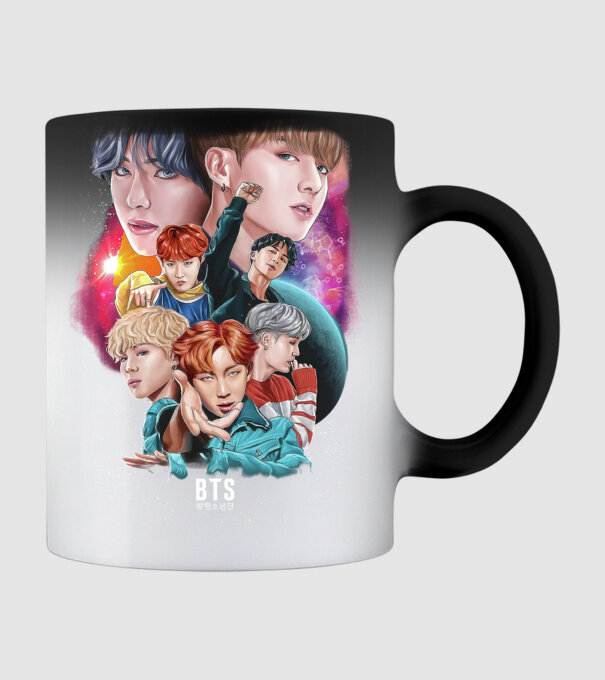Bts poszter minta fekete pólón
