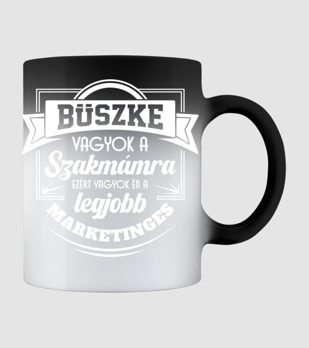 Büszke vagyok a szakmámra Marketinges minta fekete pólón