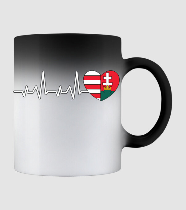 Címer heartbeat minta fekete pólón