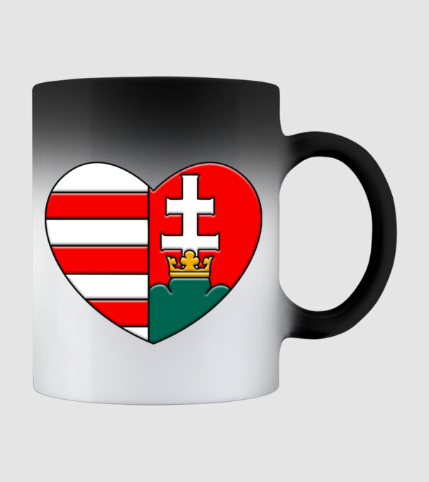 Címer szív minta fekete pólón