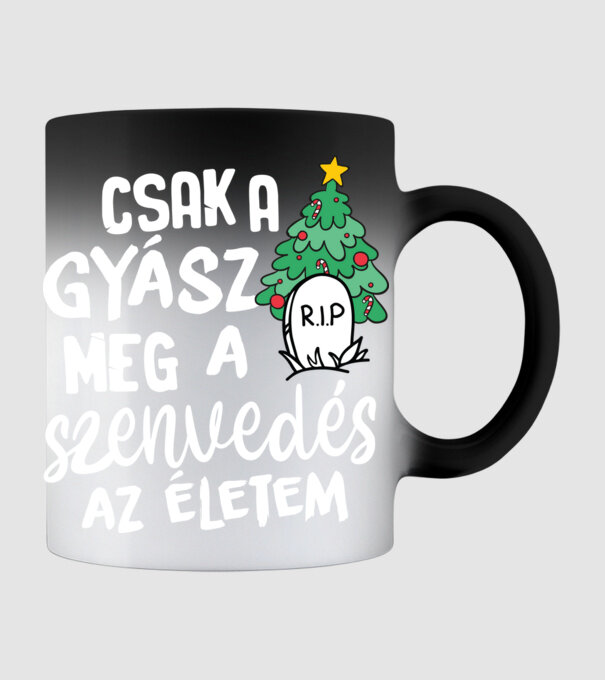 Csak a gyász meg a szenvedés sötét alapra minta fekete pólón