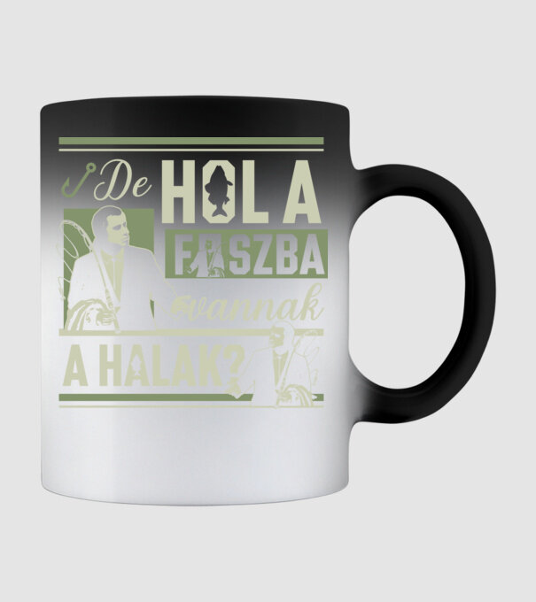 Hol a fszba vannak a halak minta fekete pólón