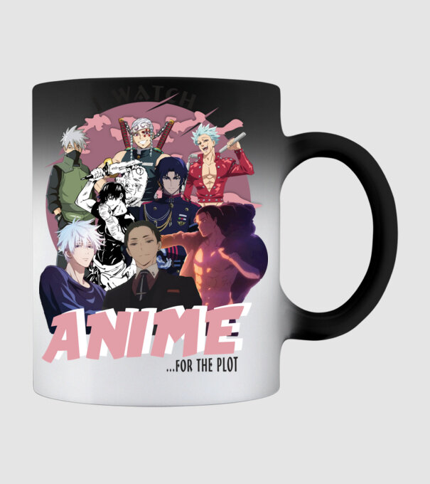 I watch Anime for the plot-Naruto-Balance Unlimited-Jujutsu Kaisen-Seven Deadly Sins-Attack On Titan-2 minta fekete pólón