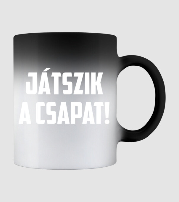 Játszik a csapat Szurkolói póló minta fekete pólón