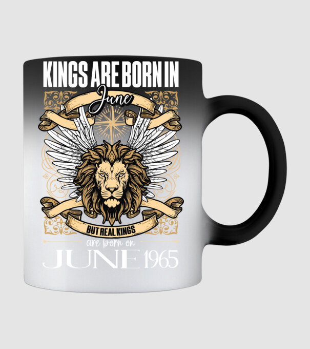 KINGS ARE BORN 1965 - JÚNIUS minta fekete pólón
