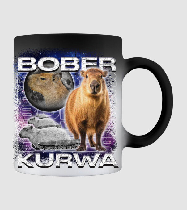 NEMBóber Kurwa_capybara minta fekete pólón