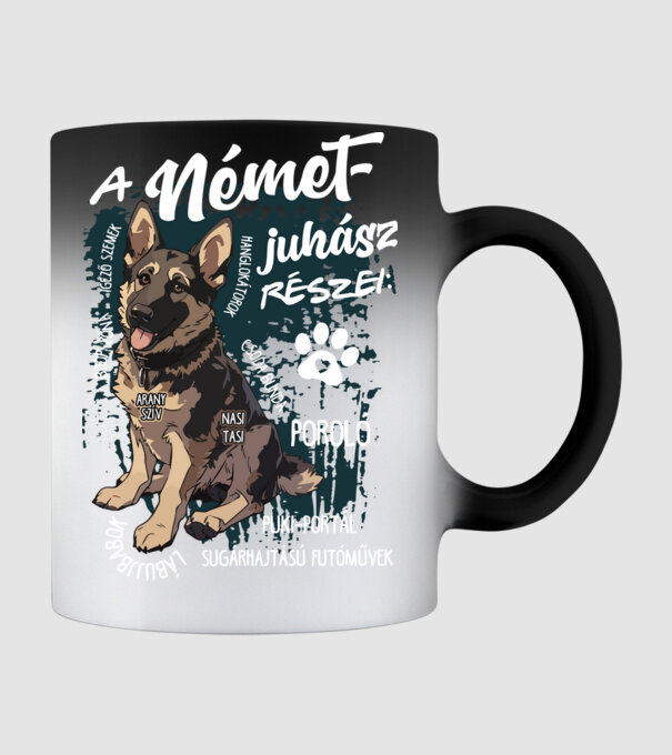 NÉMETJUHÁSZ részei minta fekete pólón