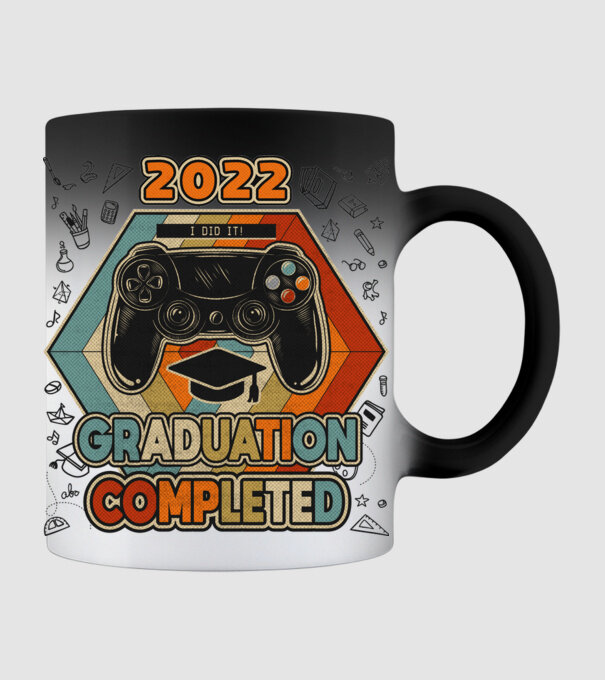 Retro graduation complete minta fekete pólón