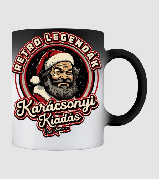 Retro Legenda Karácsony Bud Spencer textured minta fekete pólón