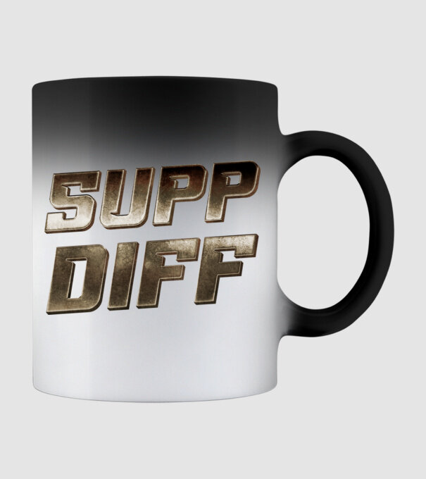 SUPP DIFF metalic minta fekete pólón