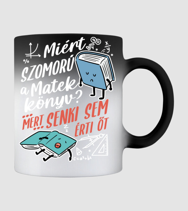 Szomorú matek könyv minta fekete pólón